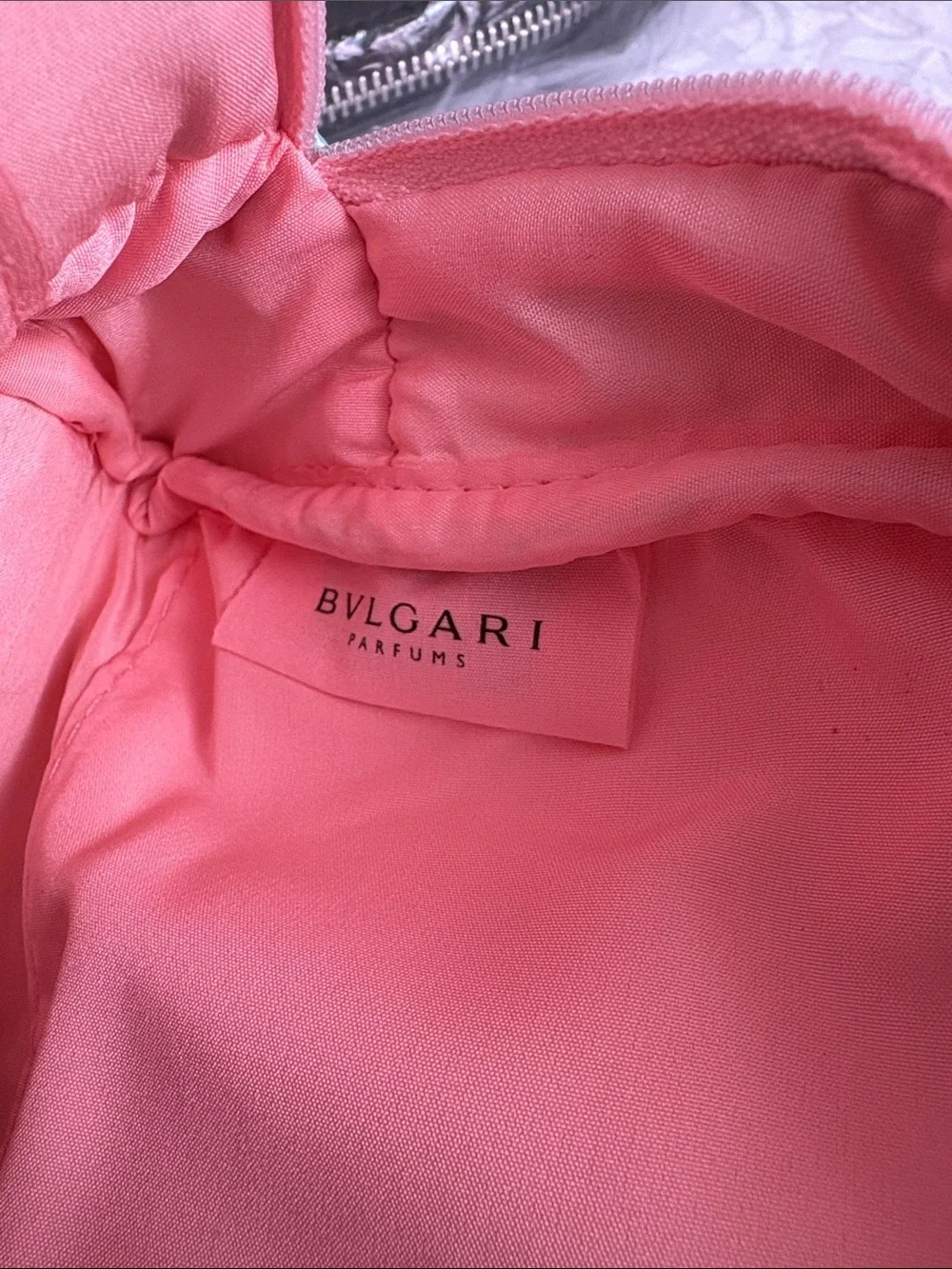 Bulgari Pink and Mint Scallop Pattern Cosmetic Pouch